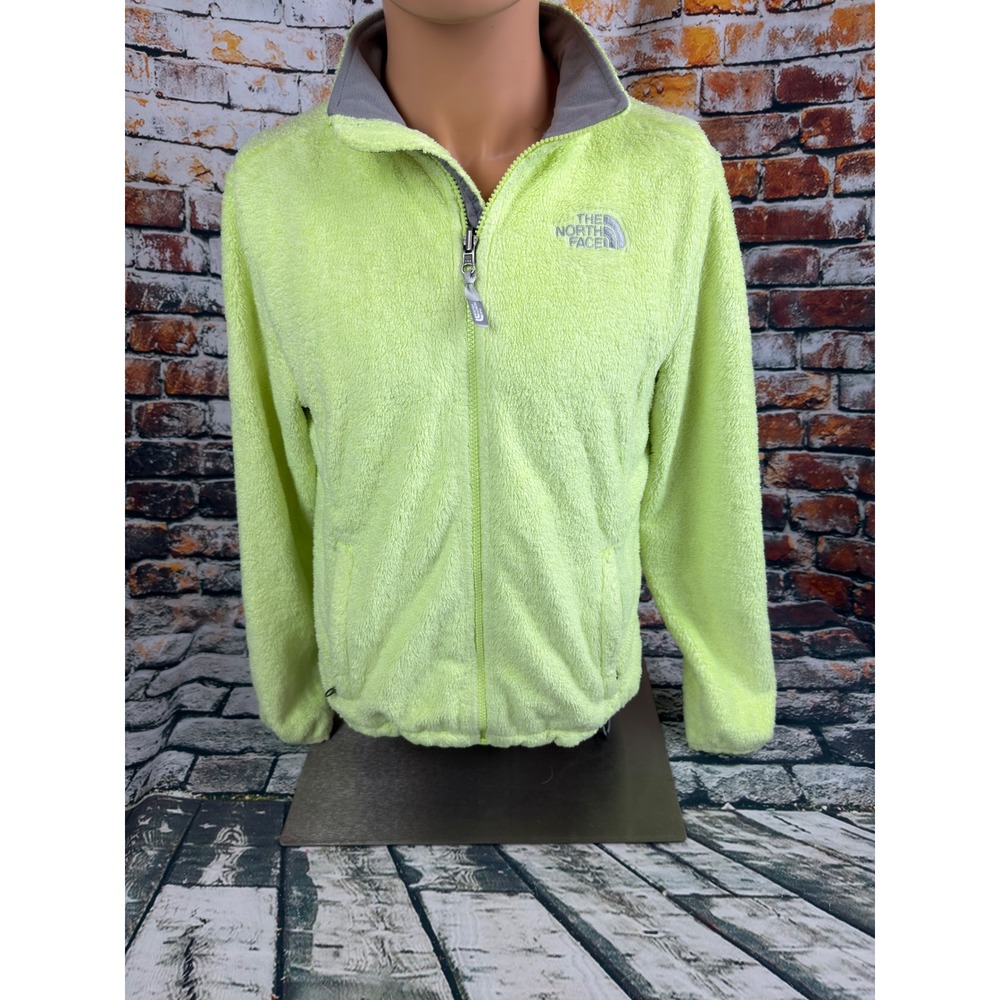 The North Face Osito Fleece Jacket Womens Medium Neon Lime Green Full Zip Soft